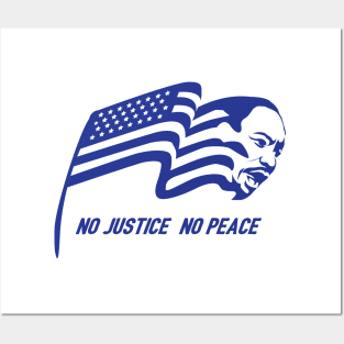 Martin Luther King Jr. American flag symbol in blue variety Posters and Art